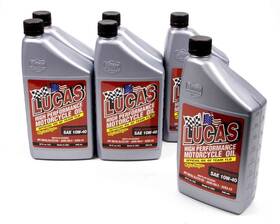 10710-6 Lucas Oil Semi-synthetic 10w40 Motorcycle 6x1 Qt