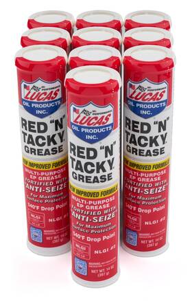 Luc10005-10 Lucas Oil Grease - Red N Tacky Conventional 14 Oz Cartridge Set Of 10