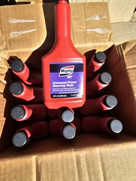Mighty Ps104 12 Pack Power Steering Fluid Universal Oz. Auto Vs7 Lot Of Bottle