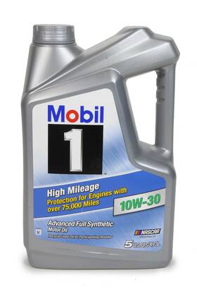 120770-1 Mobil 1 Motor Oil - High Mileage 0w30 Synthetic 5 Quart Each 120770-1 Mobil 1 Motor Oil - High Mileage 0w30 Synthetic 5 Quart Each