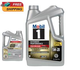 123840 Mobil 1 Extended Performance High Mileage Full Synthetic Motor Oil 5w-20 5 Qt