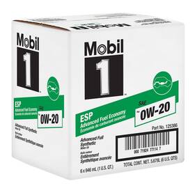 125386 Mobil 1 Esp X2 Full Synthetic Motor Oil 0w-20 Quart Case Of 6