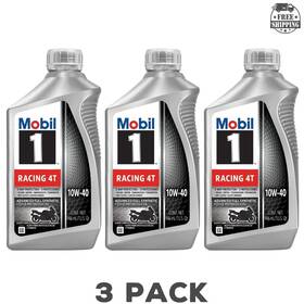 153231 Mobil 1 Racing 4t Motorcycle Full Synthetic Engine Oil 10w-40 3 Quart Pack