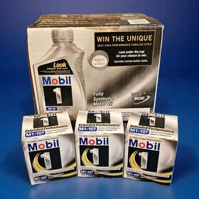 M1-107 Mobil 1 5w/30 5w30 Full Synthetic Oil 6 Qts. And 3 Vintage Filters