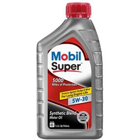 120432 Mobil Super 5w-30 Synthetic Blend Motor Oil Sae 5w30 1 Quart Oem Engine