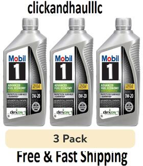 574942 Mobil 1 Advanced Fuel Economy Full Synthetic Engine Oil 0w-20 Quart 3 Pack