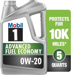 88861465 Mobil 1 Advanced Fuel Economy Full Synthetic Motor Oil 0w-20 5 Quart