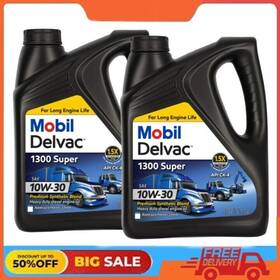 122485-3 Mobil Delvac 2 Pack 1300 Super Heavy Duty Premium Synthetic Blend Diesel Engine