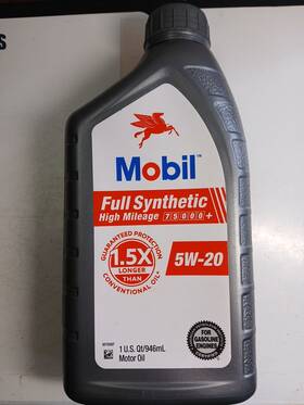 M76878 Mobil High Mileage Full Synthetic Motor Oil 5w-20 Quart 946ml M76878 Mobil High Mileage Full Synthetic Motor Oil 5w-20 Quart 946ml