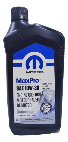 18685 Mopar Maxpro Sae 10w-30 Synthetic Blend Engine Oil 1 Quart