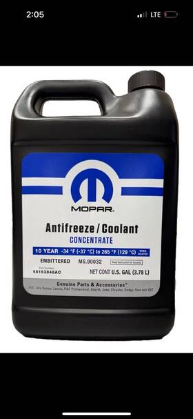 Mopar 226509998067 Anti Freeze Oem Concentrate