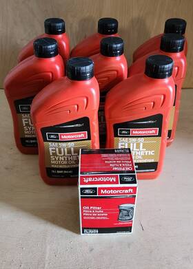 1076231-00 Motorcraft 5w-50 Motor Oil Kit. Full Synthetic Plus Filter