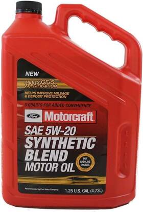 Xo-5w20-5qspw Motorcraft Synthetic Blend Motor Oil 5w-20 5-quart Jug Sold By Each Xo-5w20-5qspw Motorcraft Synthetic Blend Motor Oil 5w-20 5-quart Jug Sold By Each