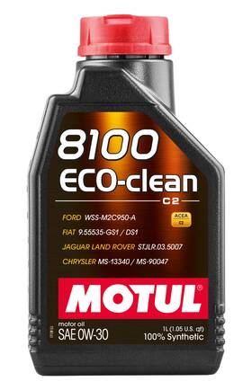 102888 Motul 1l Synthetic Engine Oil 8100 Eco-clean 0w30 12x1l - C2/api Sm/st.jlr 03.50 102888 Motul 1l Synthetic Engine Oil 8100 Eco-clean 0w30 12x1l - C2/api Sm/st.jlr 03.50