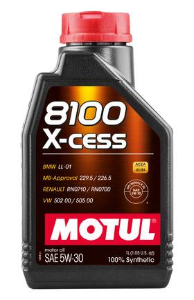108944 Motul Synthetic Engine Oil 8100 5w30 X-cess 1l