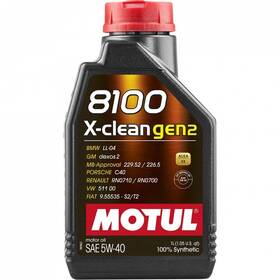 109761 Motul 8100 X-clean Gen2 100% Synthetic Engine Oil 5w40 1 Liter