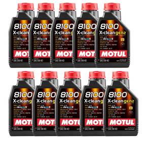 Motul Mot-109761x10 8100 X-clean Gen2 5w-40 Full Synthetic Low-saps Engine Oil Acea C3 10 Pack