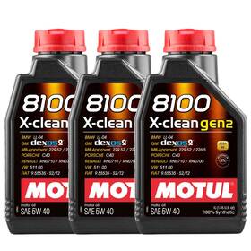 Mot-109761x3 Motul 8100 X-clean Gen2 5w-40 Full Synthetic Low-saps Engine Oil Acea C3 3 Pack