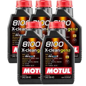 Mot-109761x5 Motul 8100 X-clean Gen2 5w-40 Full Synthetic Low-saps Engine Oil Acea C3 5 Pack