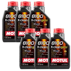 Mot-109761x6 Motul 8100 X-clean Gen2 5w-40 Full Synthetic Low-saps Engine Oil Acea C3 6 Pack