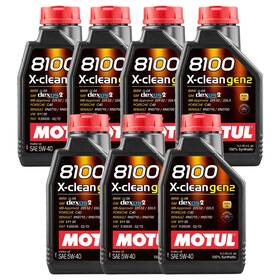 Mot-109761x7 Motul 8100 X-clean Gen2 5w-40 Full Synthetic Low-saps Engine Oil Acea C3 7 Pack