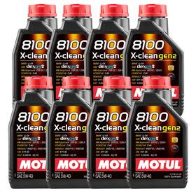 Mot-109761x8 Motul 8100 X-clean Gen2 5w-40 Full Synthetic Low-saps Engine Oil Acea C3 8 Pack