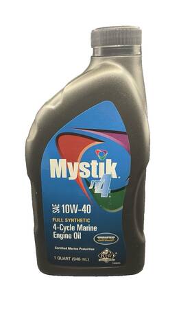 Mystik 716565d Sae 10w-40 Full Synthetic 4-cycle Marine Engine Oil 1 Quart