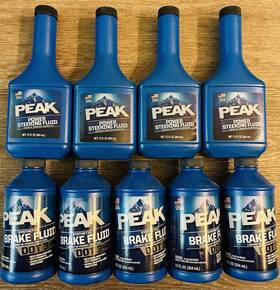 Peak 054873 Synthetic Brake Fluid Dot 3 4 And Power Steering 9 Count