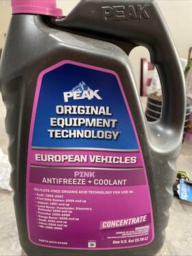Peak X0033ildu3 2 Antifreeze Coolant 1 Gallon Pink Concentrate European Vehicles