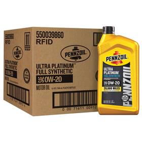 0w-20 Pennzoil 071611009126 Ultra Platinum Full Synthetic Motor Oil 1 Quart Amber/brown