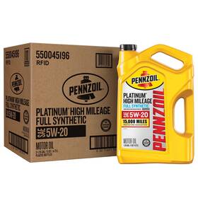 5w-20 Pennzoil 071611365789 Platinum High Mileage Full Synthetic Motor Oil 5 Quart 3-pack
