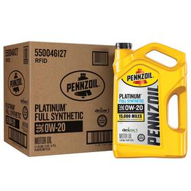 Pennzoil 071611366663 Platinum Full Synthetic 0w-20 Motor Oil 5-quart 3-pack Yellow