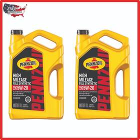 1268160 Pennzoil High Mileage Full Synthetic Engine Oil 5w-20 10 Quart 2 Pack