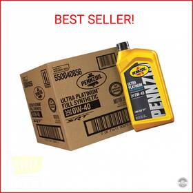Pennzoil 313096779706 Ultra Platinum Full Synthetic 0w-40 Motor Oil 1 Quart 6 Pack