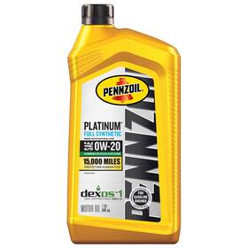 550036541 Pennzoil Platinum Full Synthetic 0w-20 Gasoline Engine Oil 1 Quart