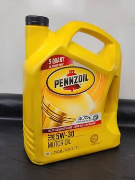 550038350 Pennzoil Sae 5w-30 Motor Oil 5 Quart 1.25 Gallon With Active Cleansing Agents