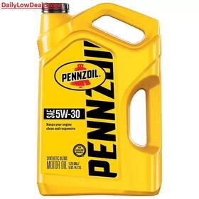 550045208 Pennzoil Sae 5w-30 Synthetic Blend Motor Oil 5 Quart 1.25 Gal