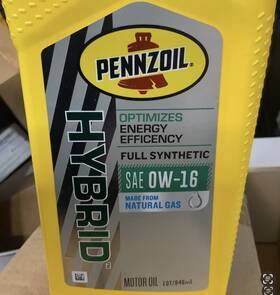 550053456 Pennzoil Hybrid Full Synthetic Motor Oil 0w-16 Sae 6 Quarts From Natural Gas