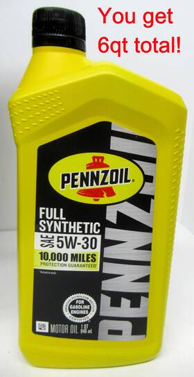 550058600 Pennzoil Platinum High Mileage Full Synthetic 5w-30 Motor Oil 6 Quarts 550058600 Pennzoil Platinum High Mileage Full Synthetic 5w-30 Motor Oil 6 Quarts