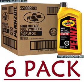 550069993 Pennzoil 6 Pack - Full Synthetic High Mileage 5w30 1 Quart Total