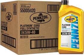 5w-40 Pennzoil 705353608377 Platinum Euro Full Synthetic Motor Oil 1 Quart 6 Pack