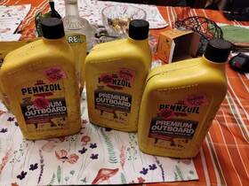 550063543 Pennzoil Quaker State Company 3 Unopened Marine Premium Plus Outboard 2-cycle 1 Quart
