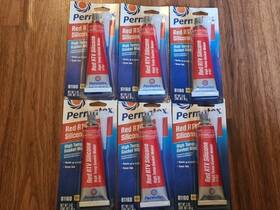 765-1203 Permatex Lot Of 6 Red Rtv Silicone High Temp Gasket Maker 81160