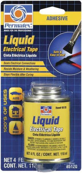 85120 Permatex Adhesive - Liquid Electrical Tape 4.00 Oz Brush Top Can Each