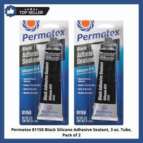 Cqjt-00 Permatex 81158 Black Silicone Adhesive Sealant 3oz Tube - Pack Of 2
