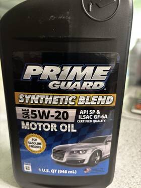Prime Guard 5w20sb-6 6 Quarts 5w20 Motor Oil- Pack