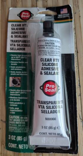 N80066 Pro Seal Lot Of 2 Clear Rtv Silicone Adhesive And Sealant - 3 Oz Each New
