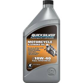 8m0058915 Quicksilver 10w-40 Full Synthetic Motorcycle Oil 1 Quart Grey
