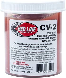 80401 Red Line High Performance Cv-2 Synthetic Grease Cartridge With Moly