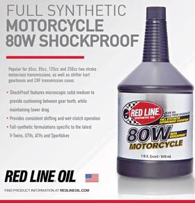 Redline80w Red Line 80w Full Synthetic Oil 1 Quart Gear Case Primary Hd With Shockproof Redline80w Red Line 80w Full Synthetic Oil 1 Quart Gear Case Primary Hd With Shockproof
